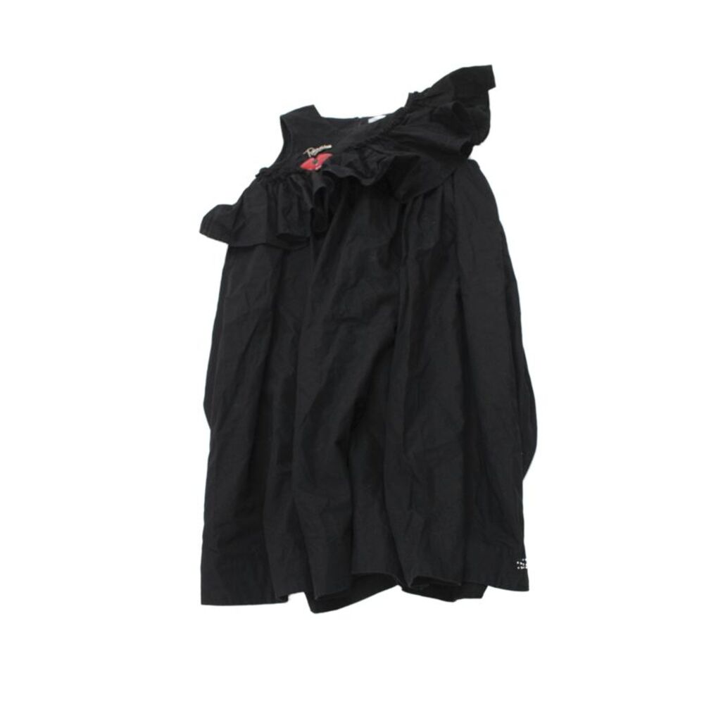 Sonia Rykiel Girls Brooch Detail Ruffle Sleeveless A-Line Dress Black Size 10Y